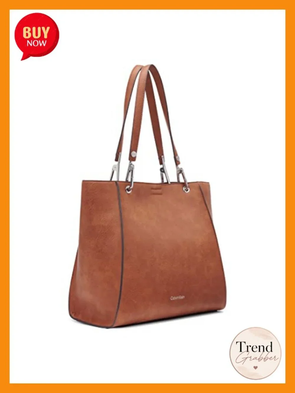 Vegan Leather Tote Bag with Pockets Removable Crossbody Strap